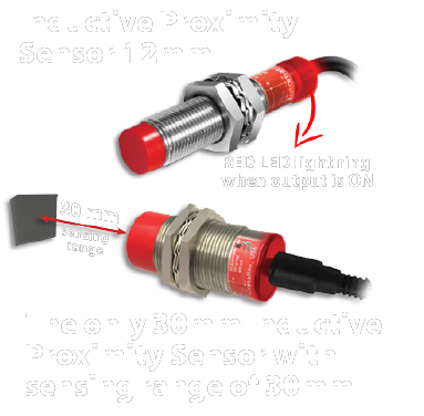 arranged different options of red color proximity sensor