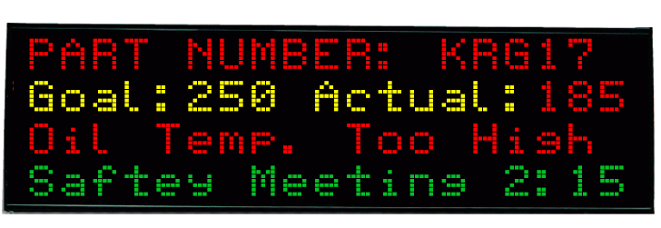 LED messages with safety alerts